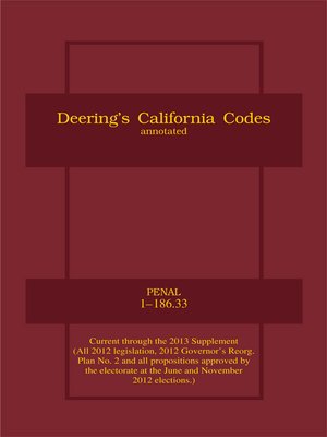 cover image of Deering's California Penal Code, Annotated